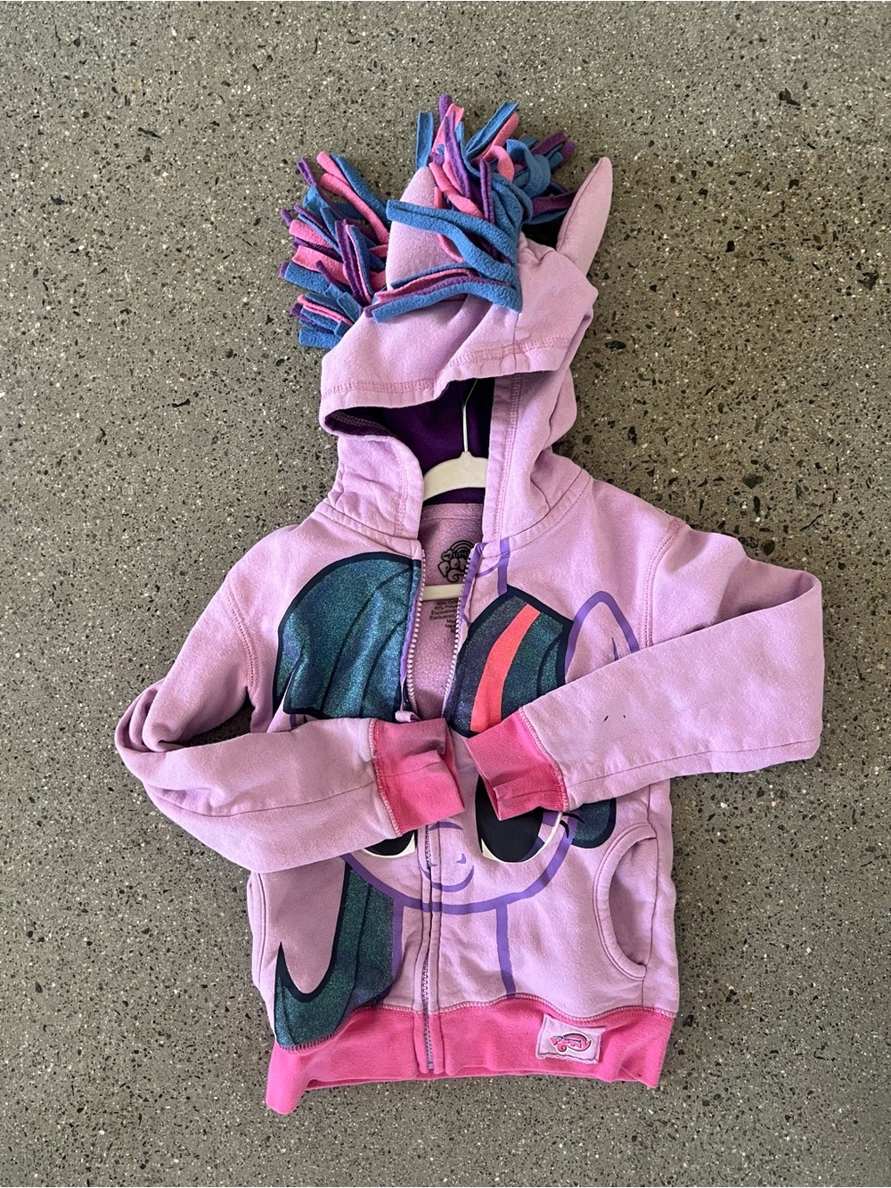 My Little Pony Purple Glitter Zip-Up Hoodie with wings for Kids